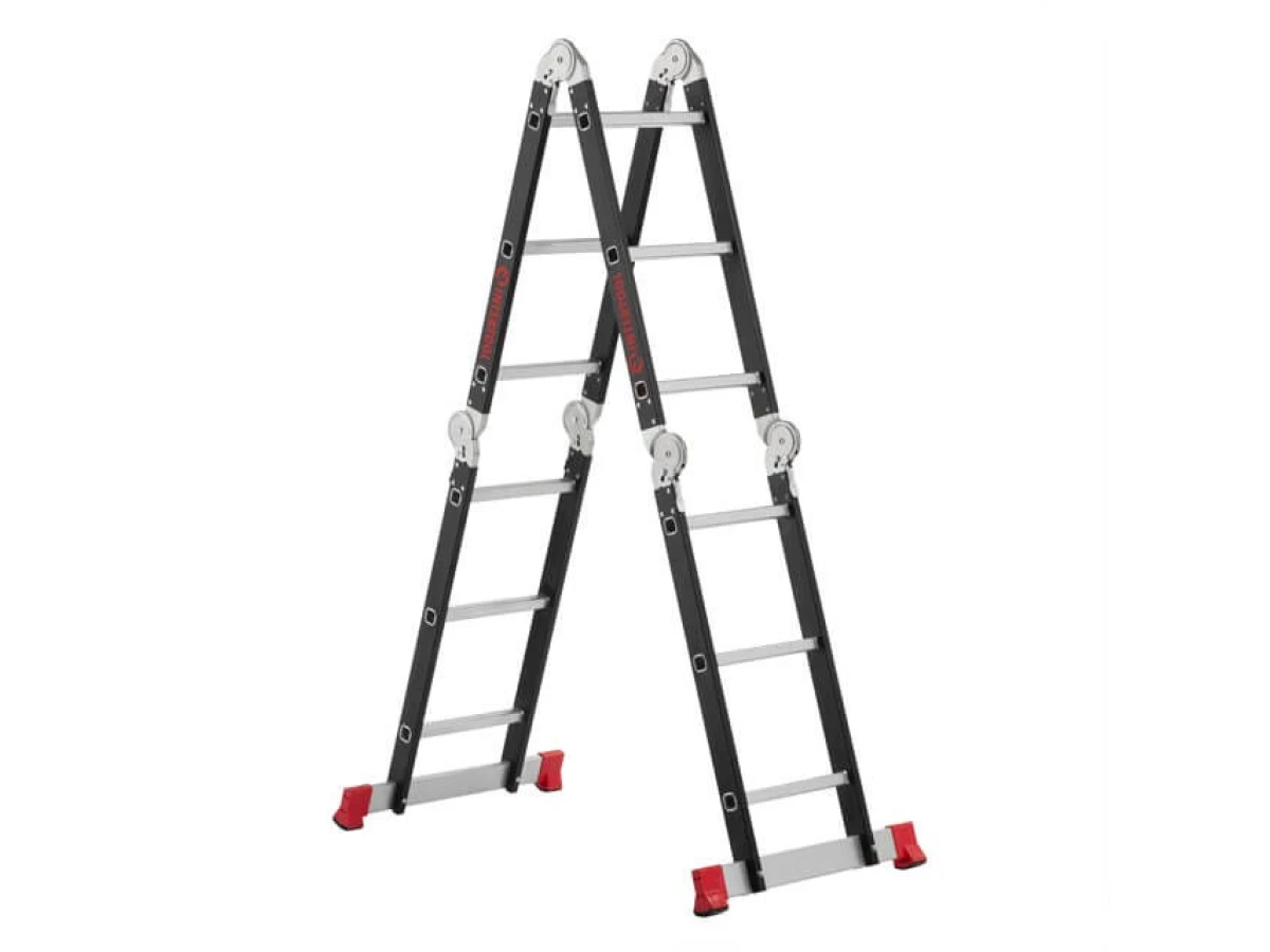 Лестница мультифункциональная трансформер 4х3 ступени, стальной профиль, 3380мм, 150 кг INTERTOOL LT-0023 