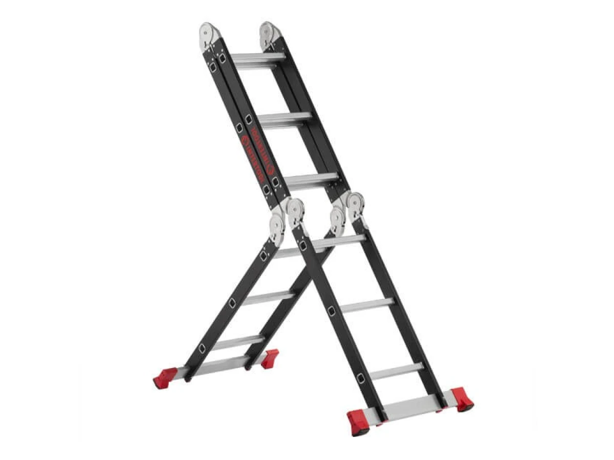 Лестница мультифункциональная трансформер 4х3 ступени, стальной профиль, 3380мм, 150 кг INTERTOOL LT-0023 