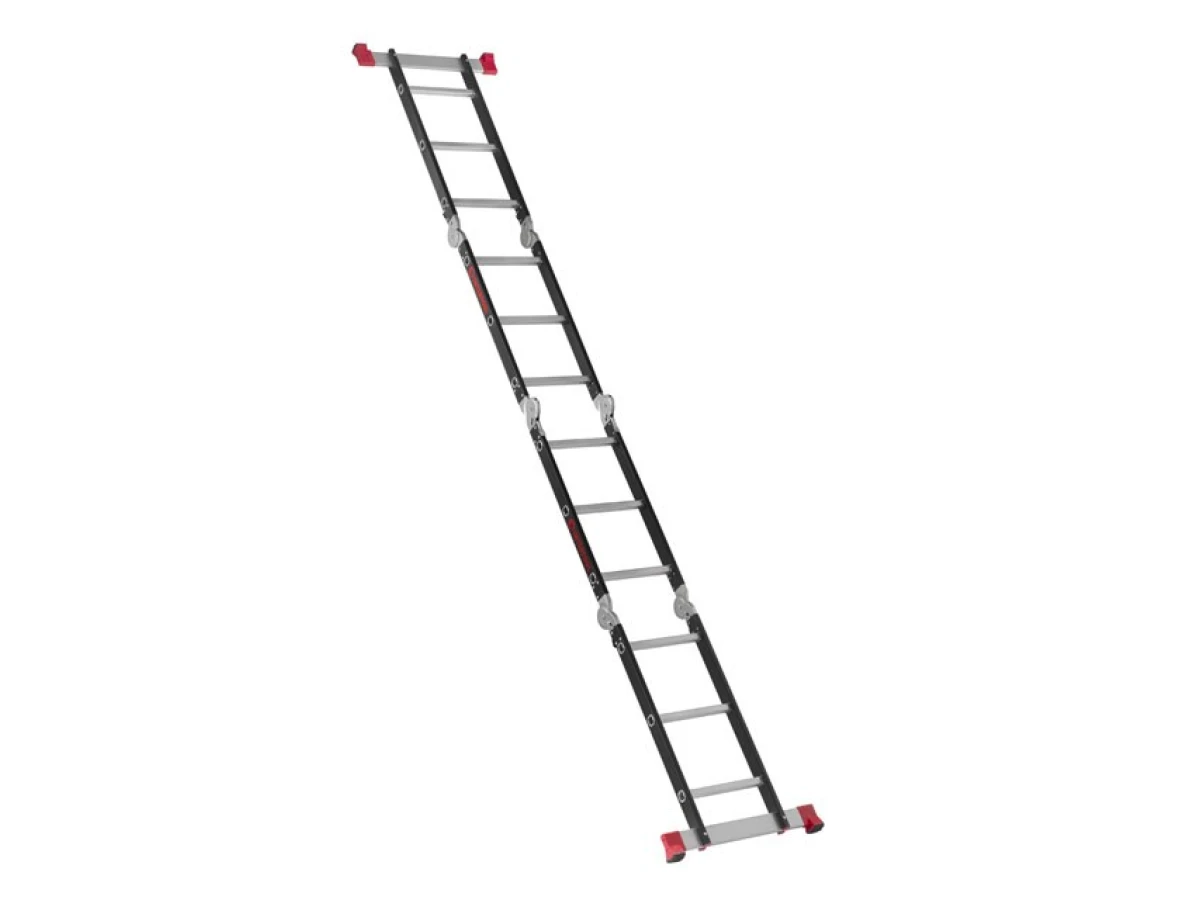 Лестница мультифункциональная трансформер 4х3 ступени, стальной профиль, 3380мм, 150 кг INTERTOOL LT-0023 