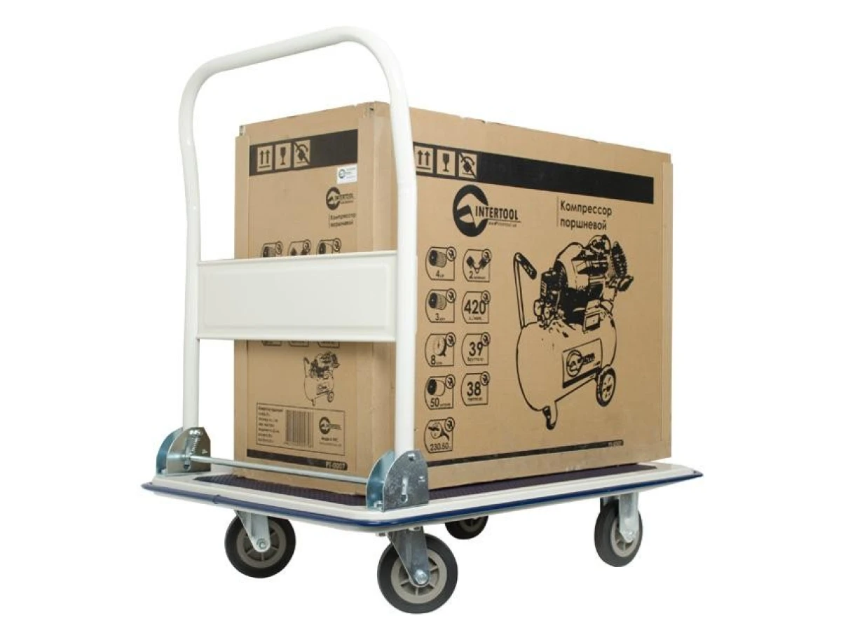 Візок ручний чотириколісний до 250 кг, 910*610*870, колеса 125 мм INTERTOOL LT-9054 