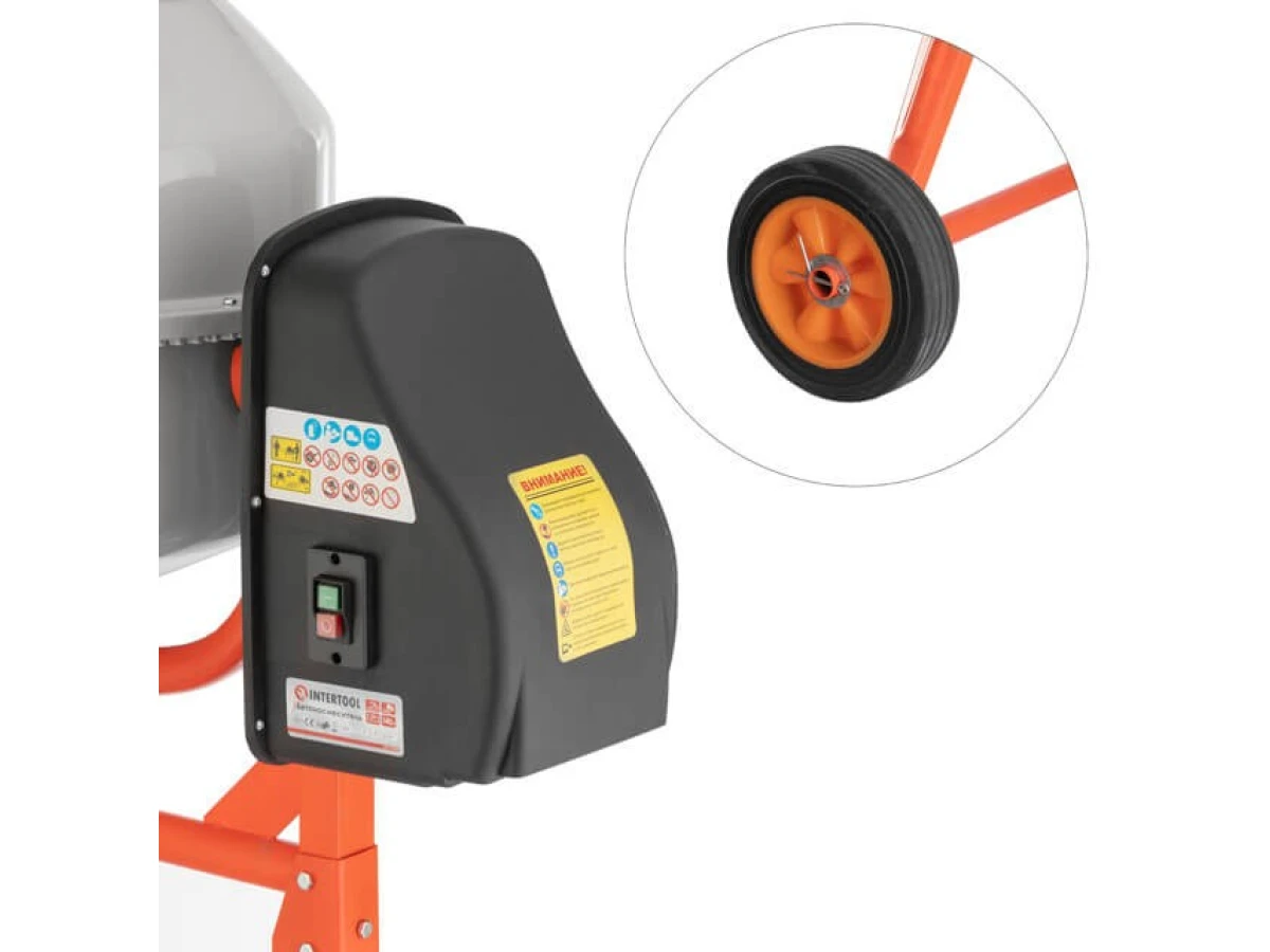 Бетоносмеситель 550 Вт, 140 л, 24-29 об/мин INTERTOOL DT-9140 