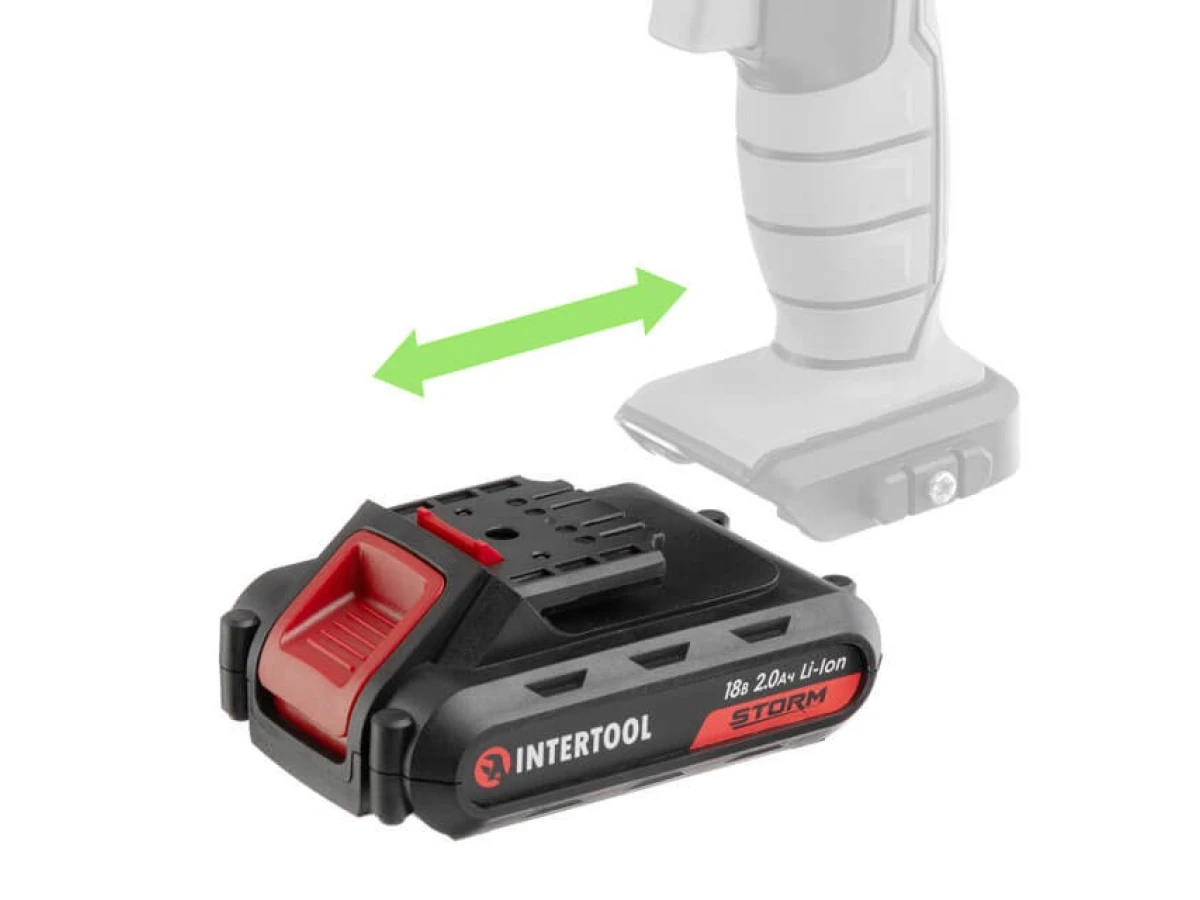 Акумулятор Li-Ion 18 В 2.0 Аг для дриля-шурупокрута WT-0314/WT-0313/WT-0317 INTERTOOL WT-0312 