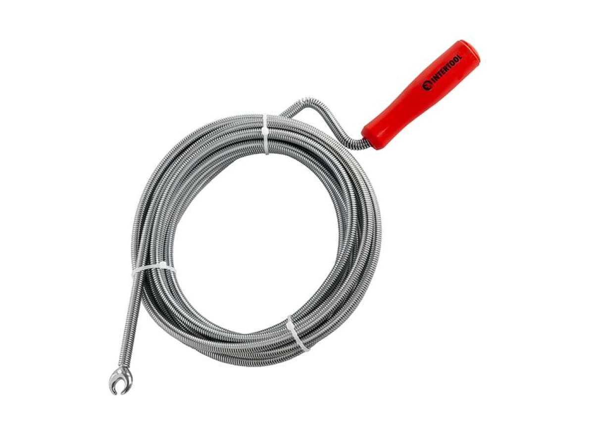 Трос для чистки труб 9мм*5м, пробивной наконечник INTERTOOL HP-1006 