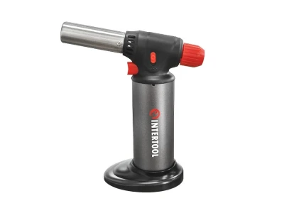 Горелка газовая заправляемая. Пьезорозжиг, 1100 град.С INTERTOOL GB-0009