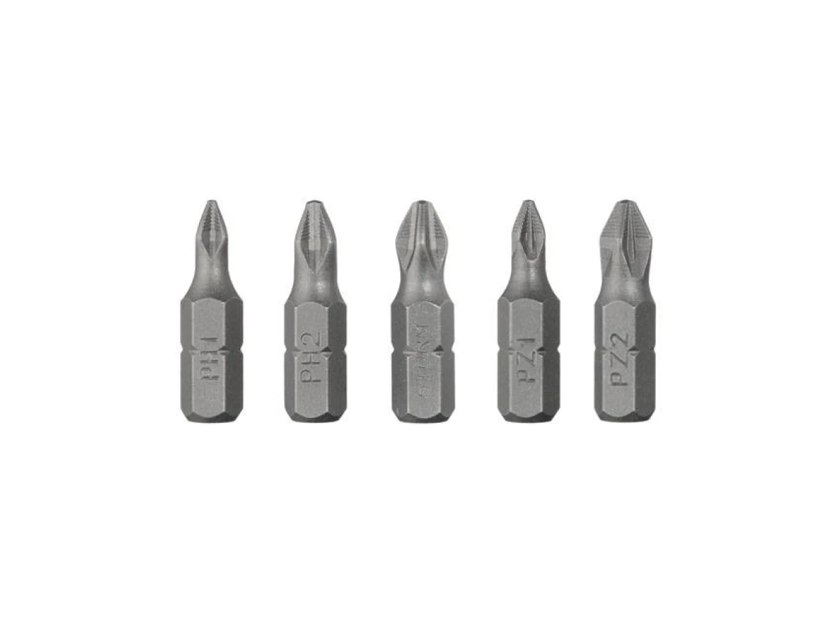 Комплект викруткових насадок PH1, PH2, PZ1, PZ2 1/4" * 25мм уп. 5од., S2, STORM INTERTOOL VT-0210 