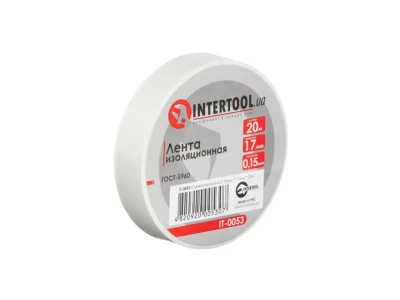 Стрічка ізоляційна, 17 мм * 20 м * 0.15 мм, біла INTERTOOL IT-0053