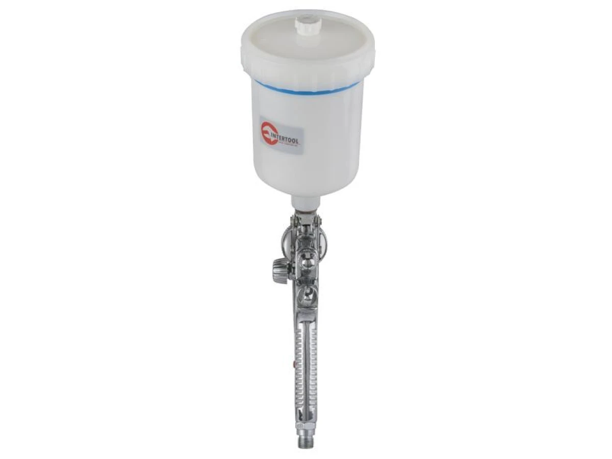 HVLP II Профессиональный розпилювач фарби 1.3 мм, верхний пластиковий бачок 600 мл Digital INTERTOOL PT-0105D 