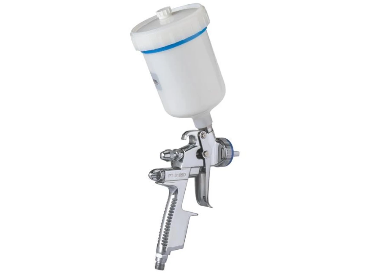 HVLP II Профессиональный розпилювач фарби 1.3 мм, верхний пластиковий бачок 600 мл Digital INTERTOOL PT-0105D 