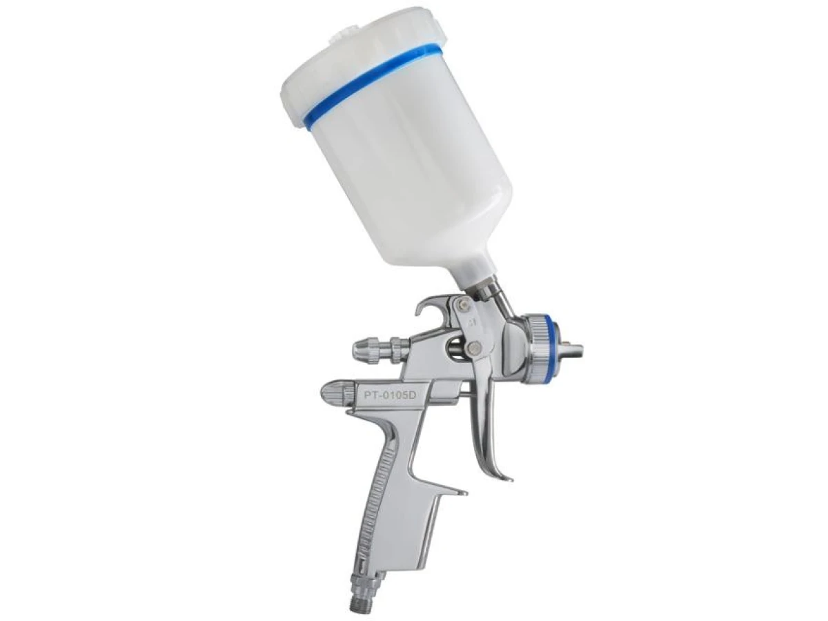 HVLP II Профессиональный розпилювач фарби 1.3 мм, верхний пластиковий бачок 600 мл Digital INTERTOOL PT-0105D 