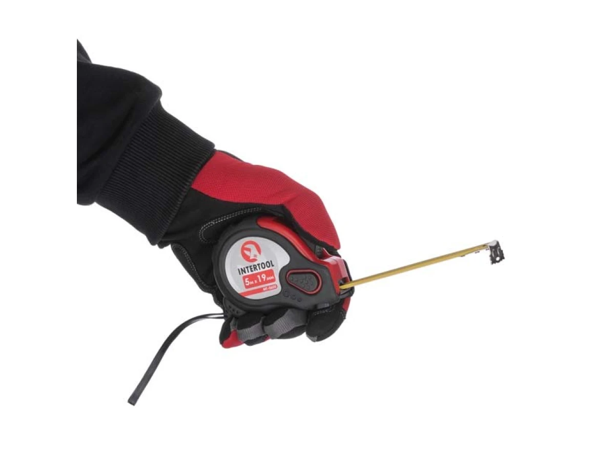 Рулетка стальная с фиксатором 5м*19мм "Супер Магнит" INTERTOOL MT-0605 