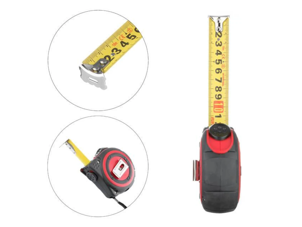 Рулетка с металлическим полотном 10м*25мм, нейлонове покриття полотна STORM INTERTOOL MT-0840 