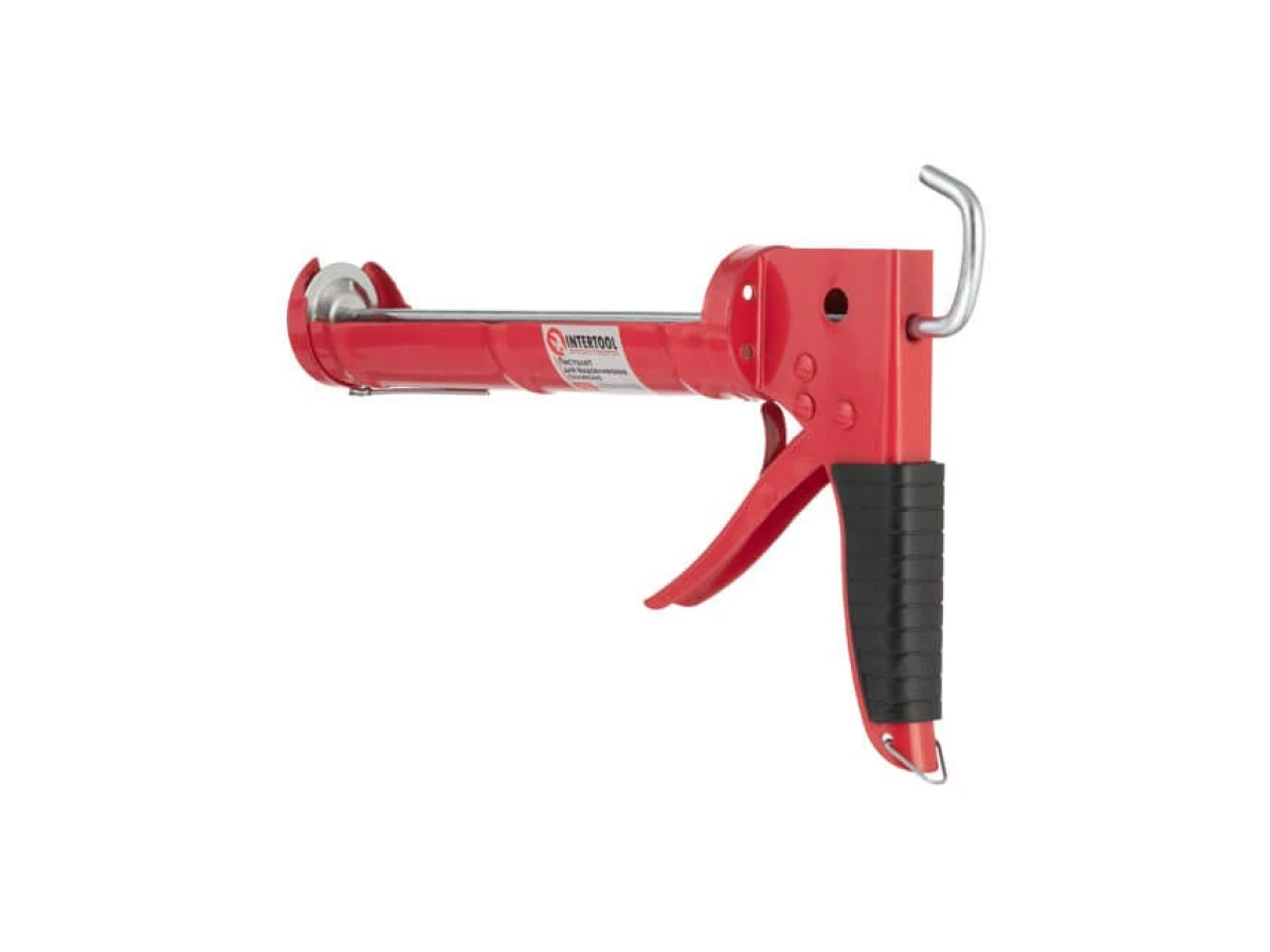 Пістолет для видавлювання силікону 225 мм, з прогумованою рукояткою INTERTOOL HT-0023 