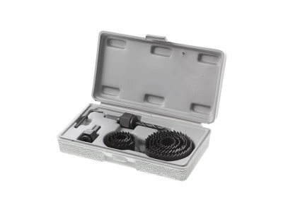 Набір корончастих свердел по деревині, 19-64 мм, 11 шт. (19,22,29,32,38,44,51,64мм) INTERTOOL BT-0023