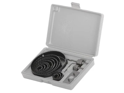 Набір корончатих свердел по деревині 19-127 мм 16 шт (19, 22, 29, 32, 38, 44, 54, 64, 76, 89, 102, 127 мм) INTERTOOL BT-0026