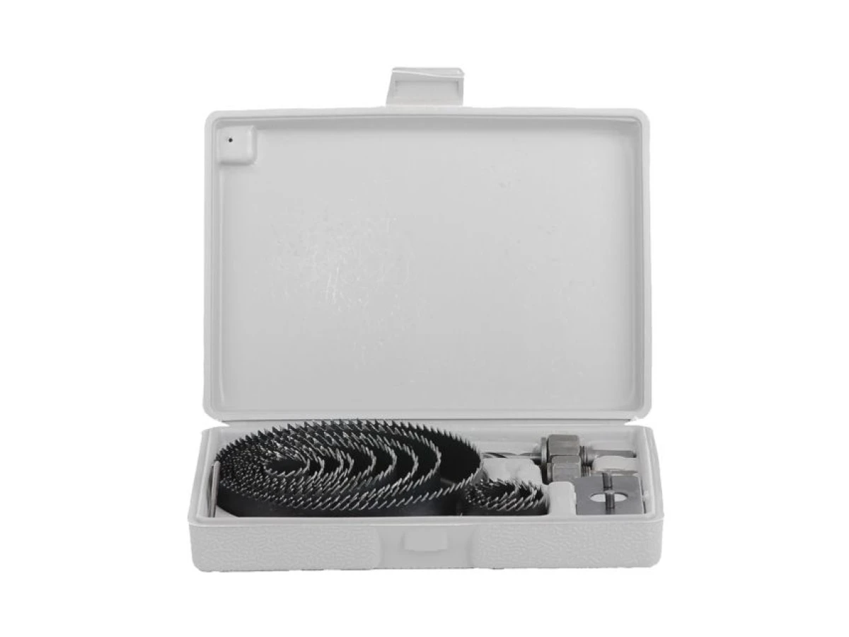 Набір корончатих свердел по деревині 19-127 мм 16 шт (19, 22, 29, 32, 38, 44, 54, 64, 76, 89, 102, 127 мм) INTERTOOL BT-0026 