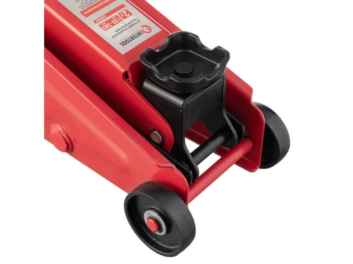 Домкрат гидравлический подкатной 2 т, высота подъема 135-385 мм, в кейсе INTERTOOL GT0109 