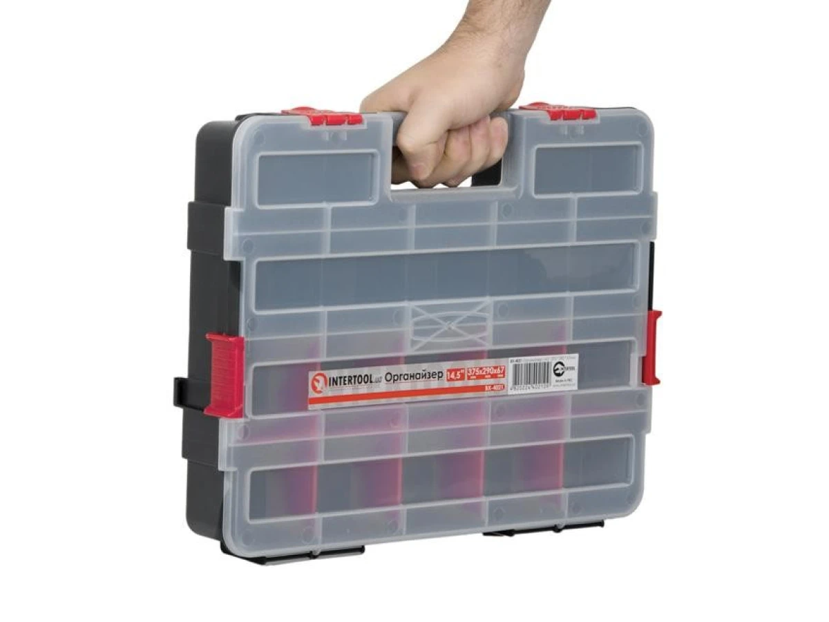 Пластиковий органайзер для інструментів 14.5" 375*290*67 мм INTERTOOL BX-4021 