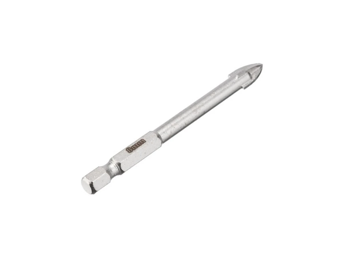 Свердло по склу та кераміці 8 мм HEX 1/4'' (6.35 mm) INTERTOOL SD-0288 