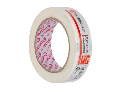 Стрічка малярська 30 мм, 40 м, біла INTERTOOL DM-3041