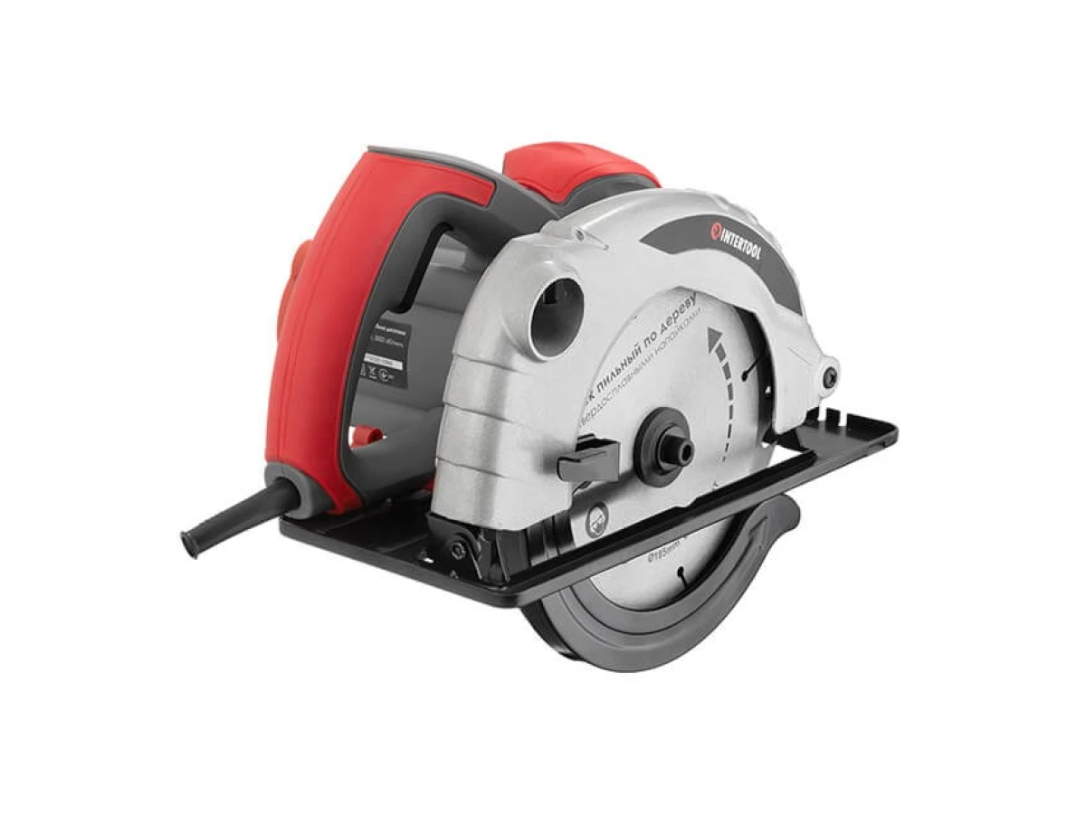 Пила дискова 1300 Вт, 5000 об/хв., кут нахилу 0-45°, глибина розпилу 41/57 мм, диск 185*20 мм INTERTOOL DT-0613 