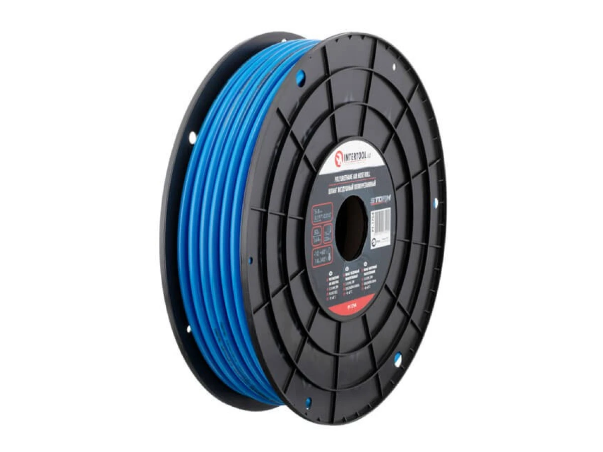 Шланг прямий поліуретановий, 5 * 8 мм, 50м, пластикова бобіна, STORM INTERTOOL PT-1754 