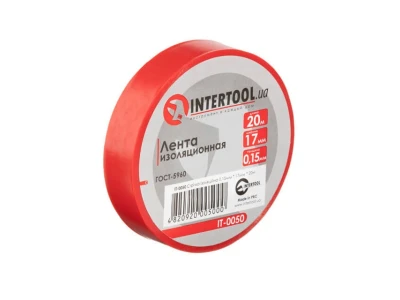 Стрічка ізоляційна, 17 мм * 20 м * 0.15 мм, червона INTERTOOL IT-0050