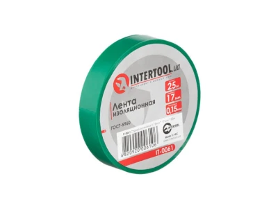 Стрічка ізоляційна, 17 мм * 25 м * 0.15 мм, зелена INTERTOOL IT-0061