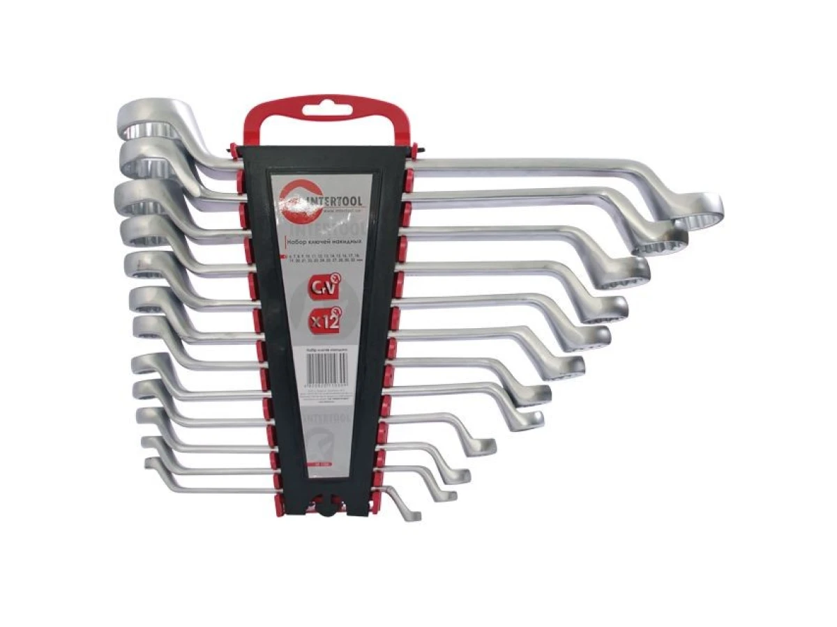 Набор ключей накидных 12 ед., 6-32 мм Cr-V INTERTOOL HT-1103 