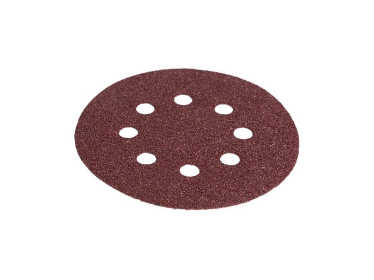 Круг наждаковий самоклеючий 125 мм з отворами , папір клас С, густина 140 г/м2, К60, уп. 5 од. INTERTOOL BT-0584 