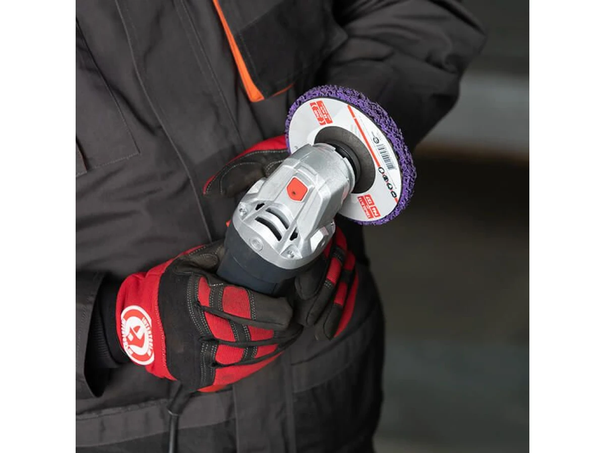 Диск зачистний із спіненого абразиву фіолетовий 125*22,2*13 мм, P46, T27 INTERTOOL BT-0603 