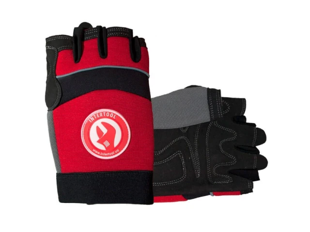 Перчатка Microfiber без пальцев, вставки спандекса и неопрена, эластичный манжет на липучке, 9" INTERTOOL SP-0142 