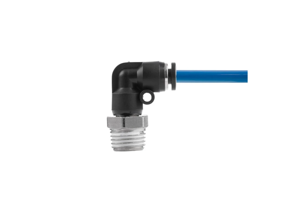 З'єднання цангове L-подібне для поліуретанових та ін. шлангів 4 мм, 1/4" зовн. різьба INTERTOOL PT-2330 