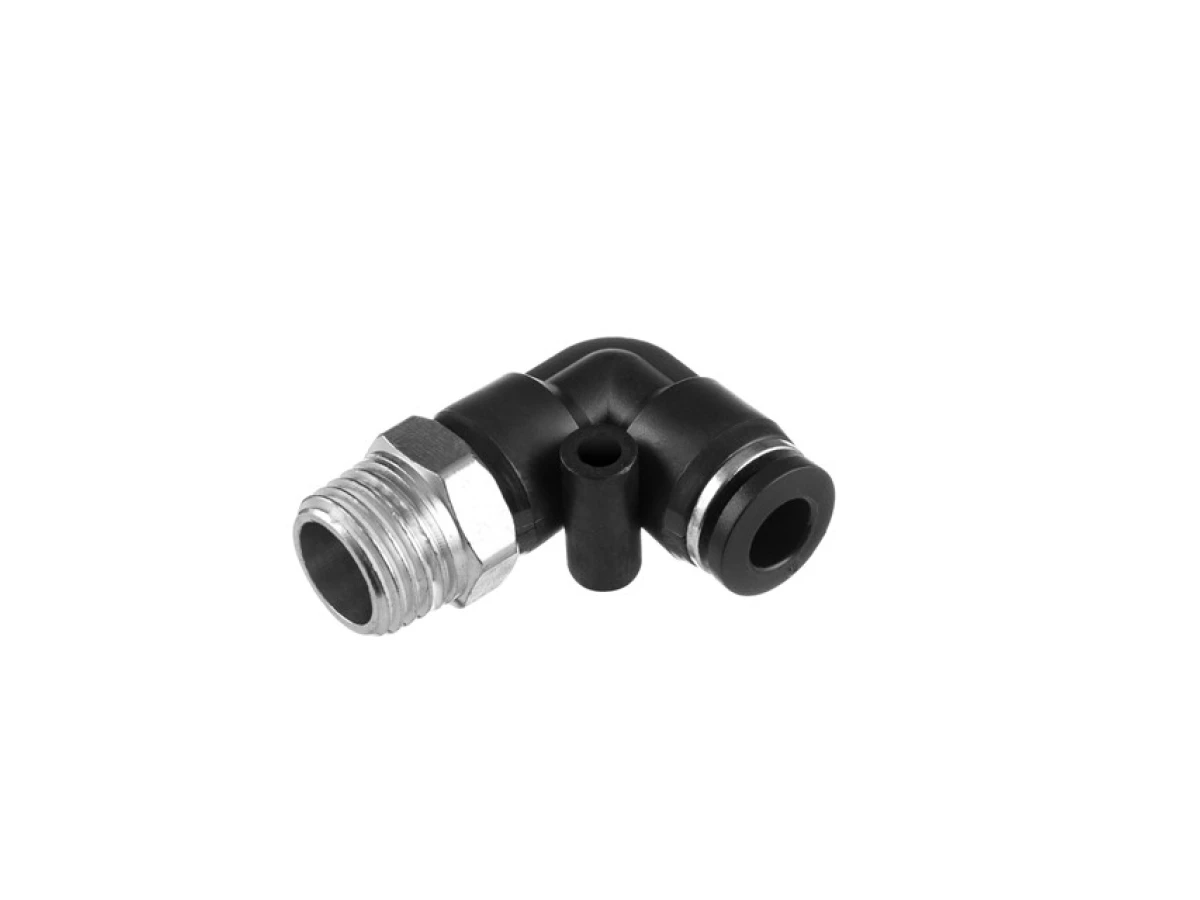 З'єднання цангове L-подібне для поліуретанових та ін. шлангів 6 мм, 1/4“ зовн. різьба INTERTOOL PT-2331 