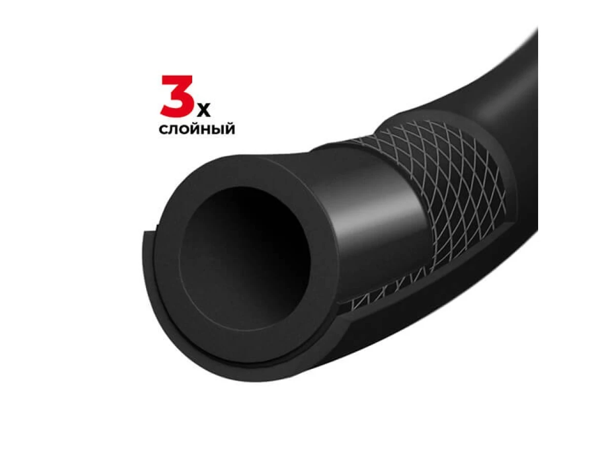 Шланг гумовий повітряний армований, 20 атм, 8*15 мм, 15 м, зі швидкороз'ємними з'єднаннями, STORM INTERTOOL PT-1738 