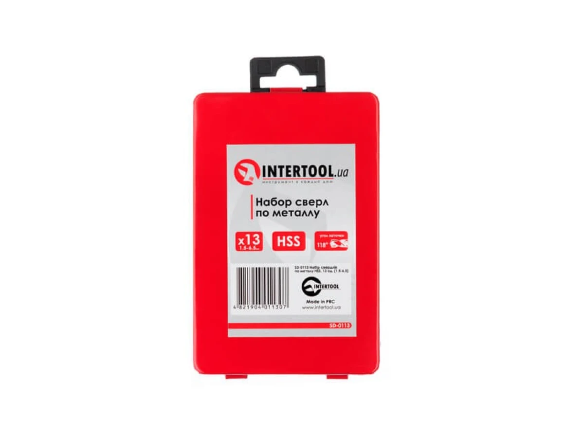 Набір свердел по металу HSS 13шт (1.5-6.5), полірована сталь INTERTOOL SD-0113 