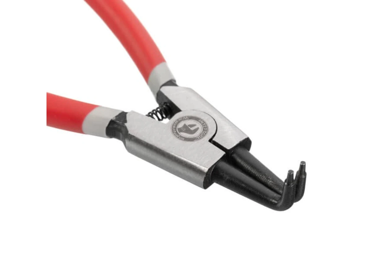 Щипці для зняття та установки стопорных кілець 150мм, вигнуті на розтиск INTERTOOL HT-7008 