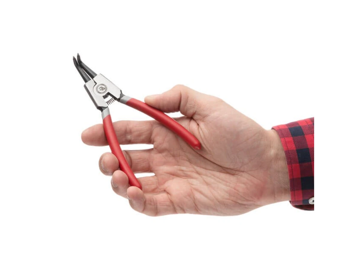 Щипці для зняття та установки стопорных кілець 150мм, вигнуті на розтиск INTERTOOL HT-7008 