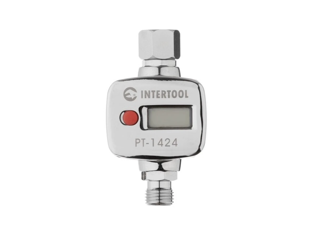 Регулятор тиску з цифровим манометром для пістолетів фарбувальних, професійний, 1/4" INTERTOOL PT-1424 
