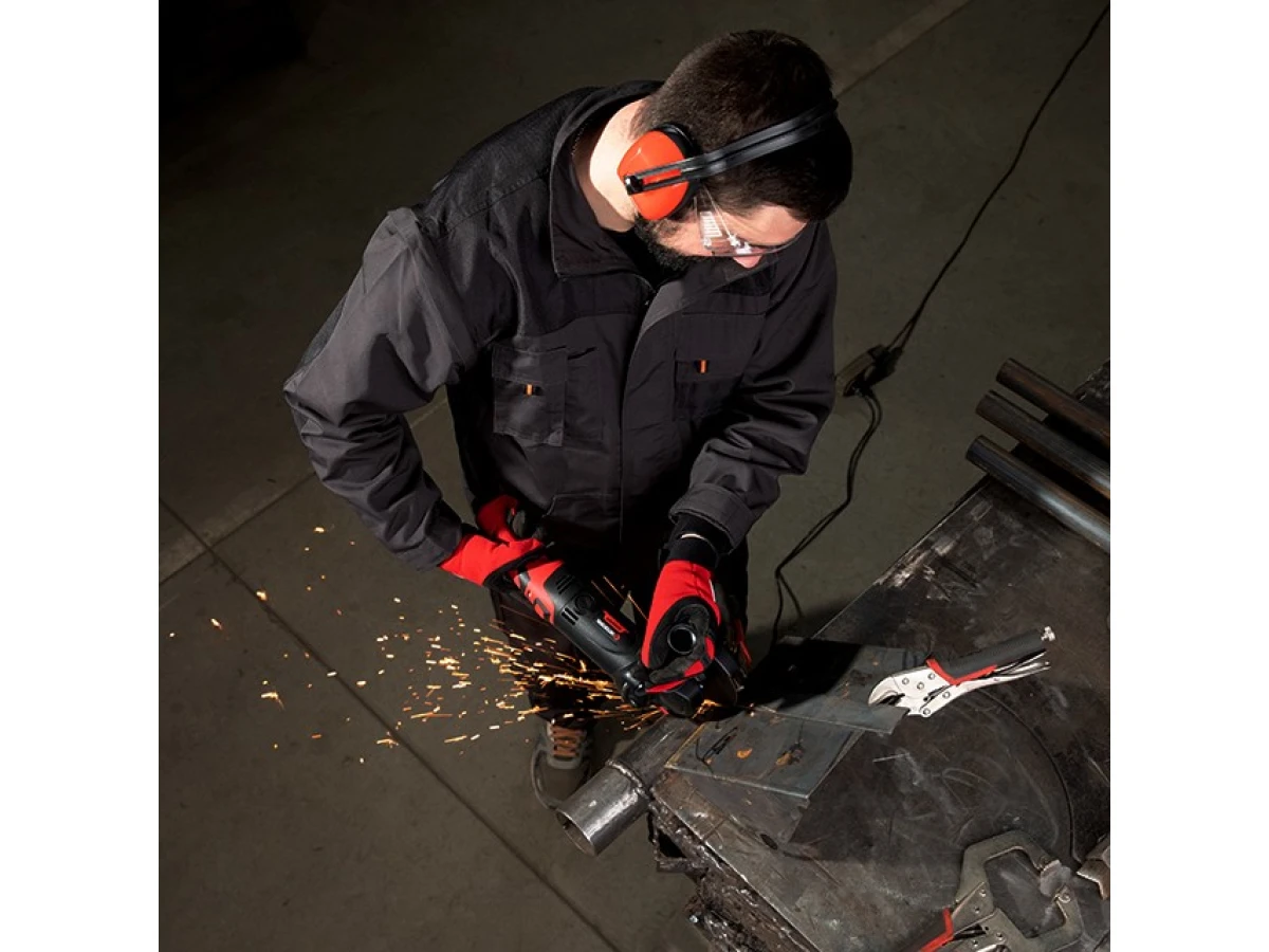 Шліфмашина кутова 1200 Вт, діаметр круга 125 мм, 5000-12000 об/хв, поворотна рукоятка INTERTOOL WT-0225 