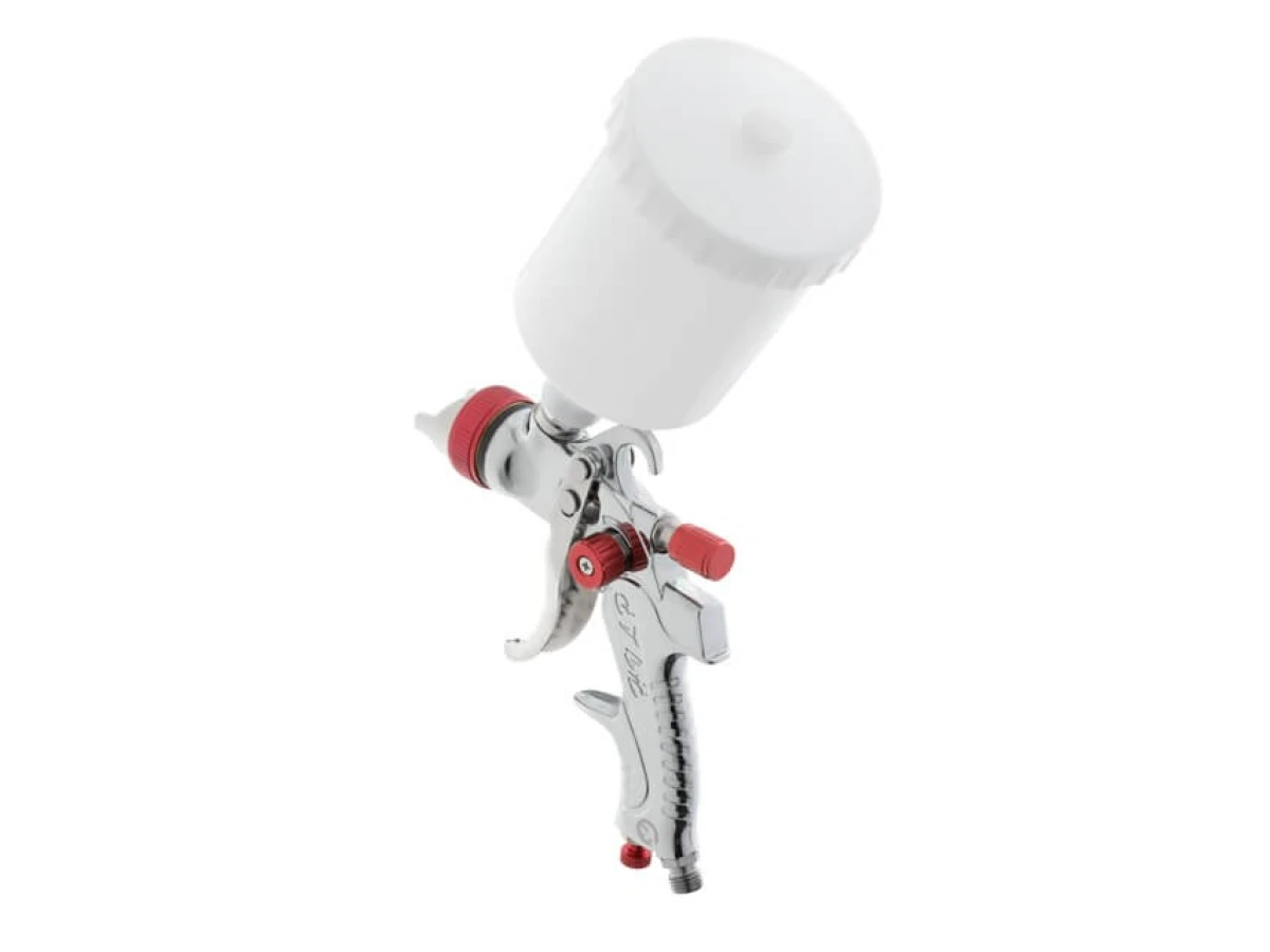 Фарбопульт пневматичний HVLP з трьома наборами форсунок - 1,3 мм, 1,4 мм, 1,7 мм, пластиковий бачок, 3 бар INTERTOOL PT-0153 