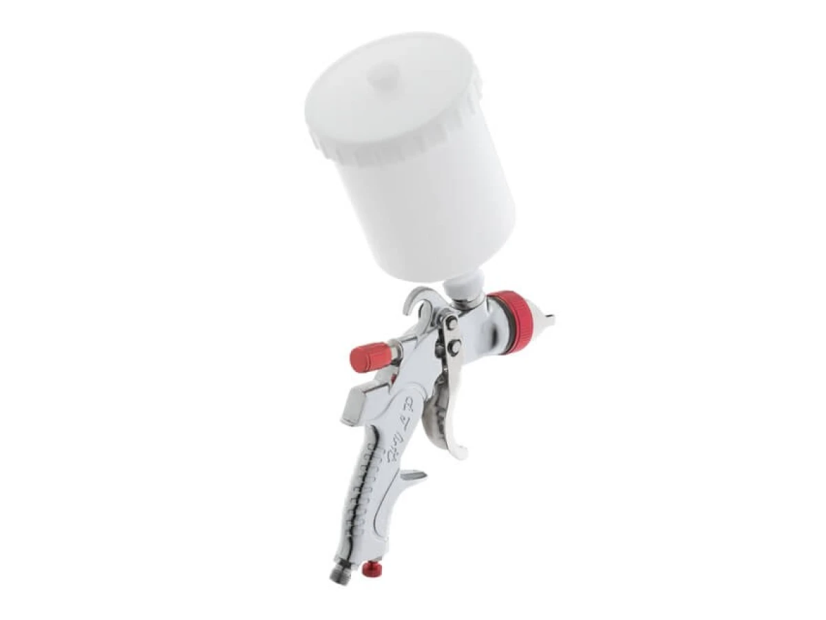 Фарбопульт пневматичний HVLP з трьома наборами форсунок - 1,3 мм, 1,4 мм, 1,7 мм, пластиковий бачок, 3 бар INTERTOOL PT-0153 