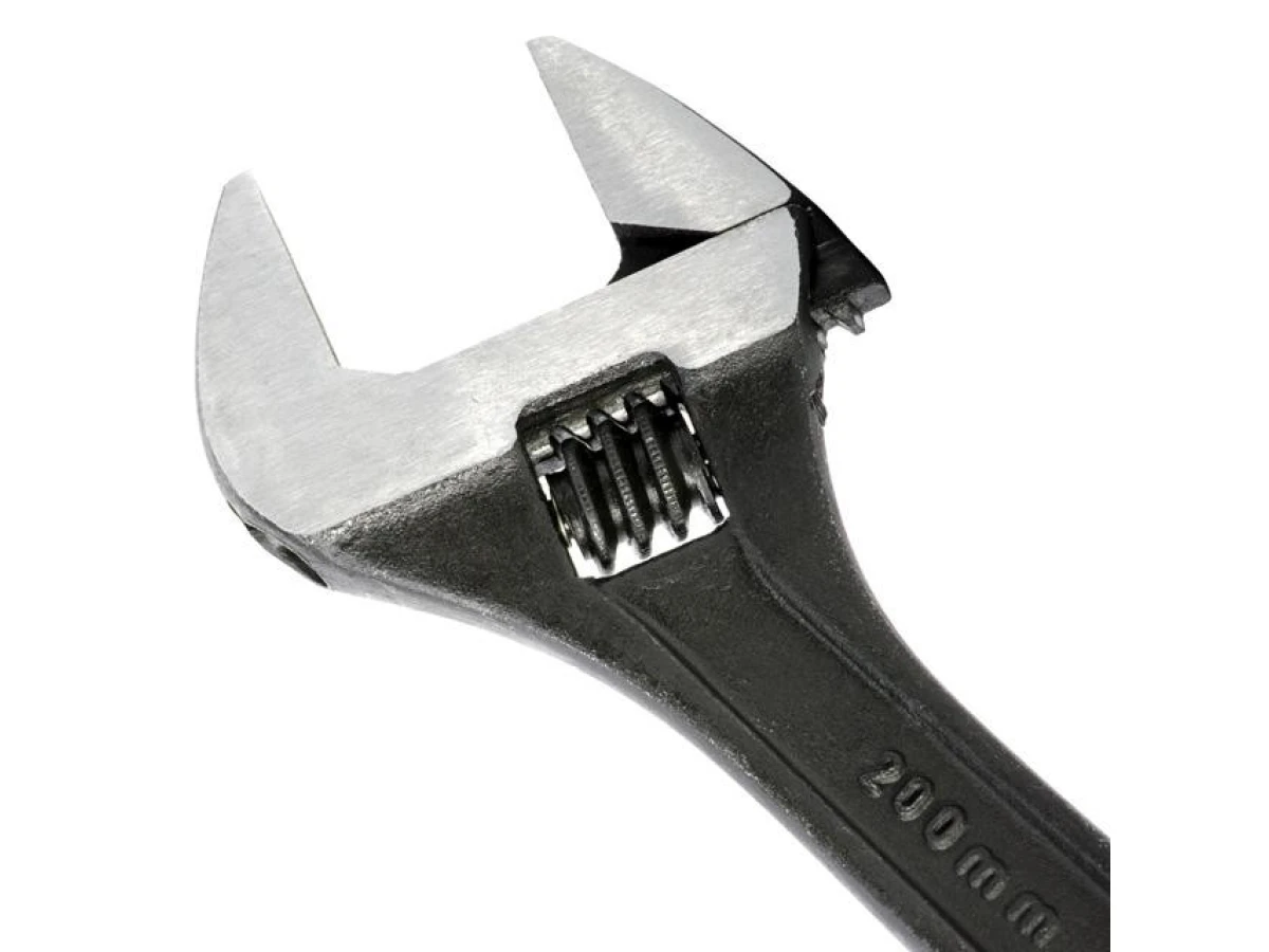 Ключ разводной 200мм, Cr-V, черный, фосфатированный, INTERTOOL XT-0058 