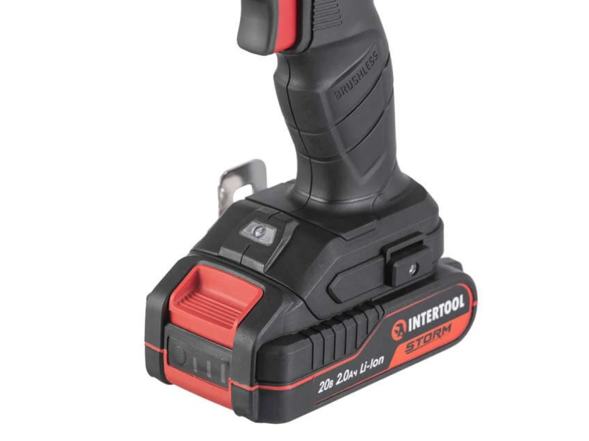 Шурупокрут ударний (гвинтокрут) акумуляторний з безщітковим двигуном 20 В,кейс INTERTOOL WT-0362 