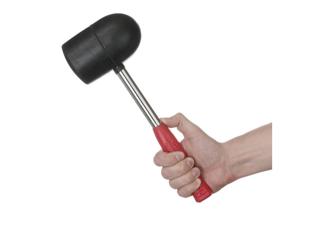 Киянка гумова 1250 г, 90 мм. чорна гума, металева ручка. INTERTOOL HT-0228 