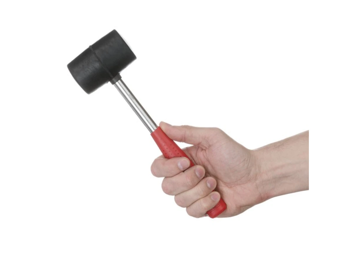 Киянка гумова 340 г, 55 мм, чорна гума, металева ручка INTERTOOL HT-0229 