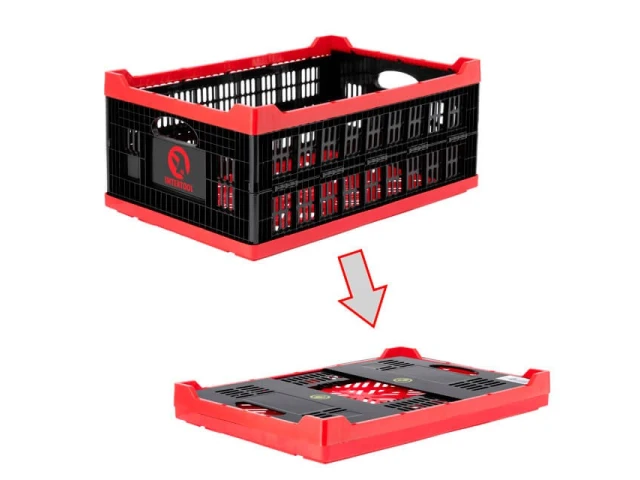 Ящик складной, пластиковый, загрузка 30 кг, 47 л, 600*400*260 мм, материал 100% первичный пищевой ПЭ INTERTOOL BX-6426 