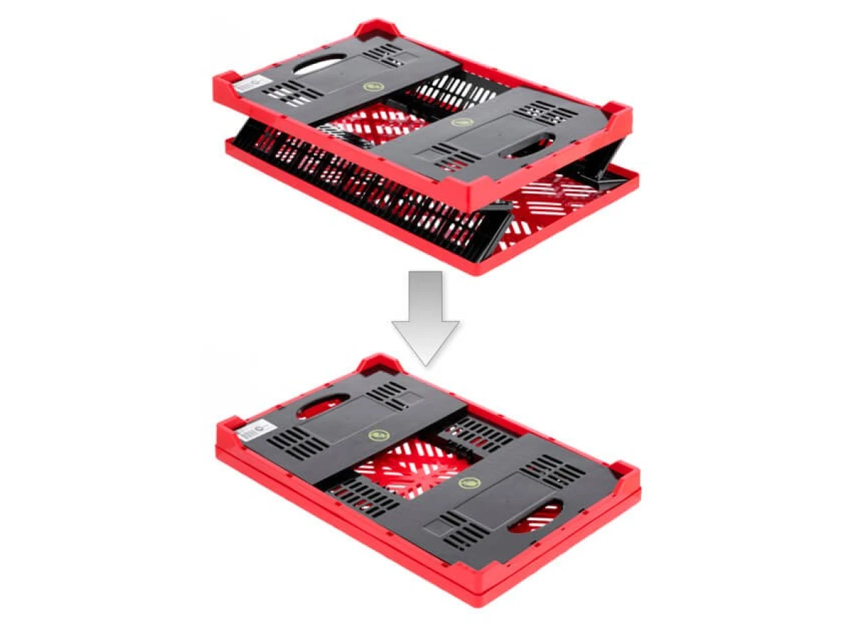 Ящик складной, пластиковый, загрузка 30 кг, 47 л, 600*400*260 мм, материал 100% первичный пищевой ПЭ INTERTOOL BX-6426 