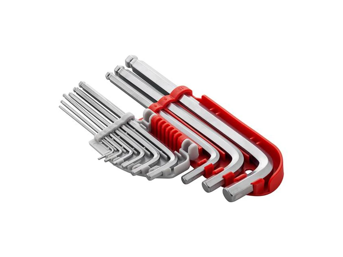 Набір ключів Г-подібних шестигранних із кулястим наконечником 9 шт, 1.5-10 мм, S2, PROF INTERTOOL HT-1813 