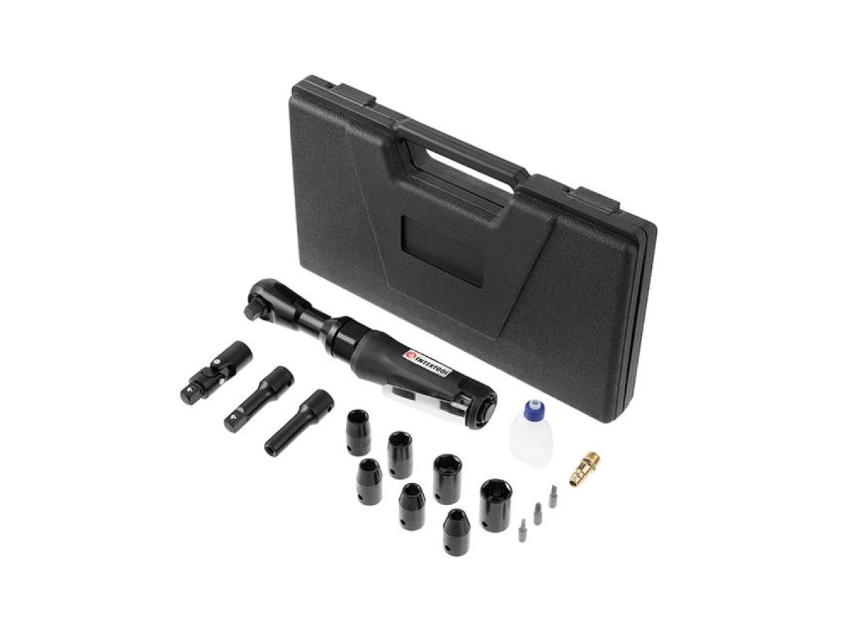 Гайковерт кутовий у кейсі + набір головок 1/2" INTERTOOL PT-1110 