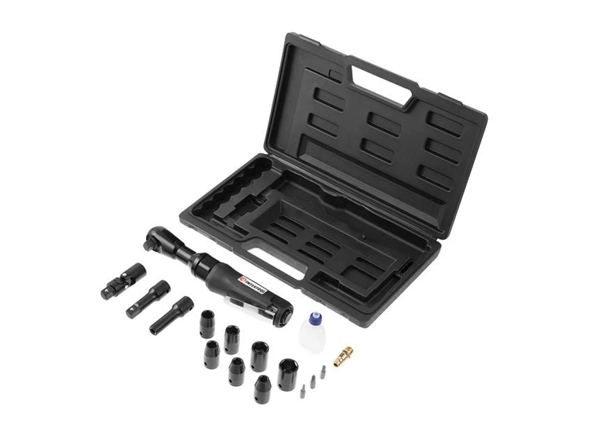 Гайковерт кутовий у кейсі + набір головок 1/2" INTERTOOL PT-1110 